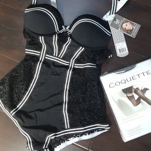 Black lingerie teddy